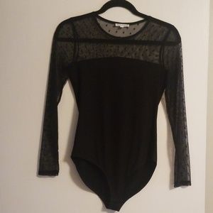 Black lace top bodysuit